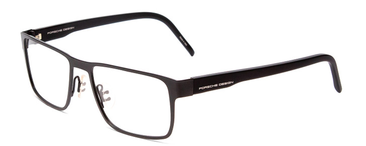 Profile View of Porsche Designs P8292-A Designer Bi-Focal Prescription Rx Eyeglasses in Satin Black/Matte Unisex Square Full Rim Metal 54 mm