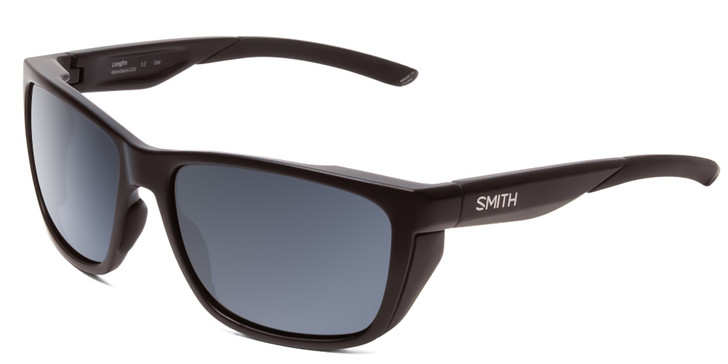 Smith Longfin Unisex Wrap Sunglasses Matte Black/ChromaPop Polarized Black 59 mm