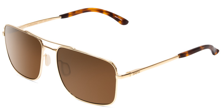 Smith Optic Outcome Unisex Pilot Sunglasses Gold Tortoise/Polarized Brown 59mm
