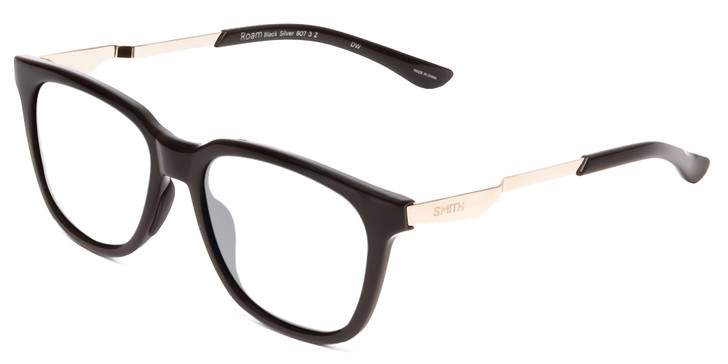 Smith Roam Unisex Classic Eyeglasses in Gloss Black Silver 53 mm Rx-Progressive