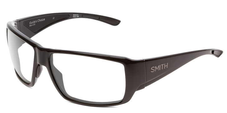 Smith Optic Guide Choice Mens Wrap Designer Eyeglasses in Gloss Black 62mm Rx-SV