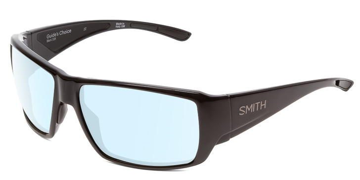 Smith Guides Choice Mens Wrap Designer Blue Light Eyeglasses in Gloss Black 62mm