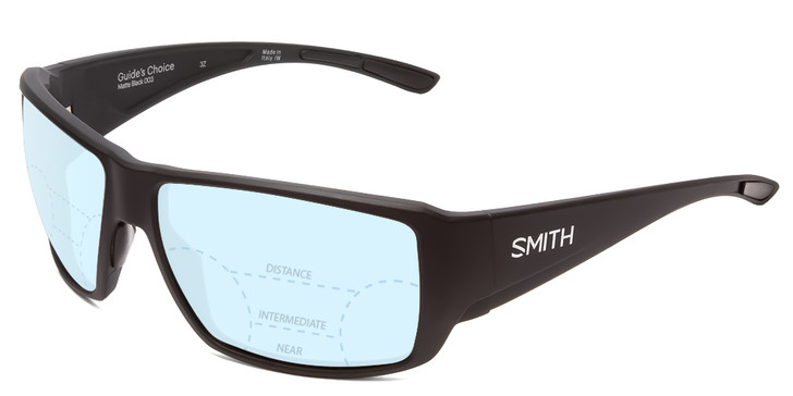 Smith Guides Choice Mens Wrap Progressive Blue Light Glasses in Matte Black 62mm