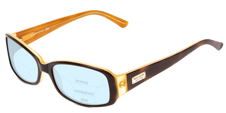 Kate Spade Paxton Ladies Progressive Blue Light Eyeglasses Tortoise Caramel 53mm