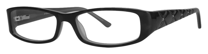 Calabria Viv 685 Black-Crystal Designer Eyeglasses :: Custom Left & Right Lens