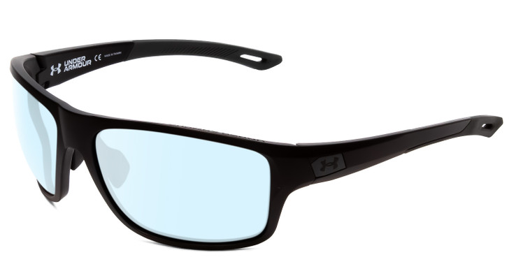 Under Armour Battle 65mm Men Wrap Designer Blue Light Filter Glasses Matte Black