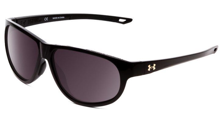 Under Armour Women's UA Intensity Oval Sunglasses, Shiny Black, 59mm, 12mm