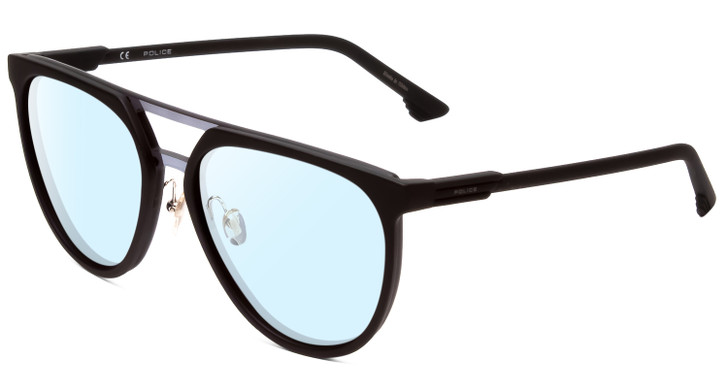 Police SPL586 Unisex Designer Blue Light Blocking Eyeglasses in Matte Black 57mm