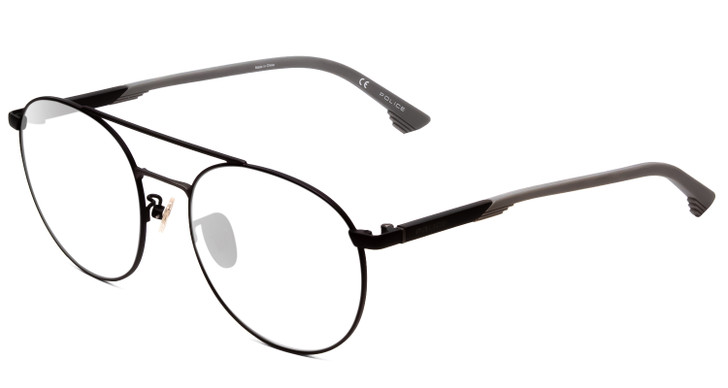 Police SPL717 Unisex Round Designer Eyeglasses Matte Black 55 mm Rx-Progressive