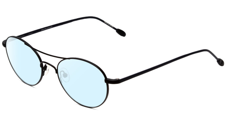 John Varvatos V158 Designer Blue Light Blocking Glasses Matte Black Leather 51mm