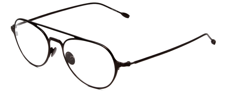 Profile View of John Varvatos V164 Designer Single Vision Prescription Rx Eyeglasses in Brown Unisex Aviator Full Rim Metal 53 mm