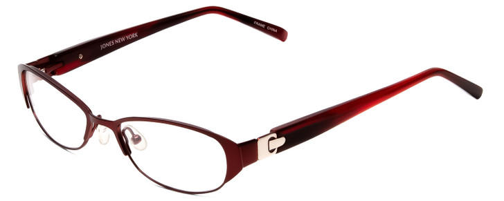 Jones New York J135 Lady Designer Glasses in Red Satin Crystal Silver 49mm Rx-SV