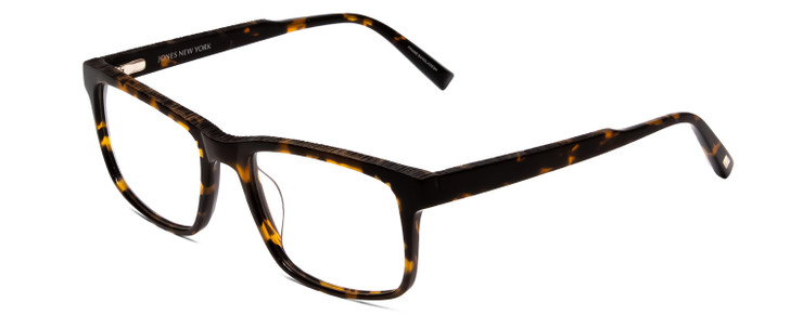 Profile View of Jones New York J526 Square Designer Glasses in Tortoise Havana Brown & Gold 54mm