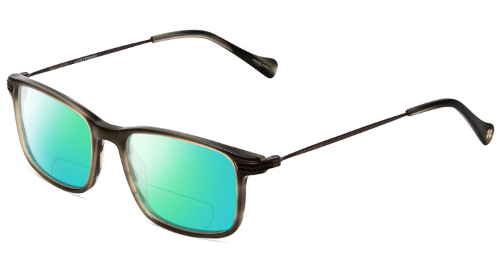 Lucky Brand D402 Polarized BI-FOCAL Sunglasses in Green Marble Grey Silver 51 mm