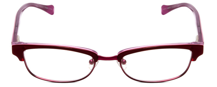 Front View of Lucky Brand ZUMA Cateye Designer Reading Glasses in Red Candy Crystal Pink 51 mm