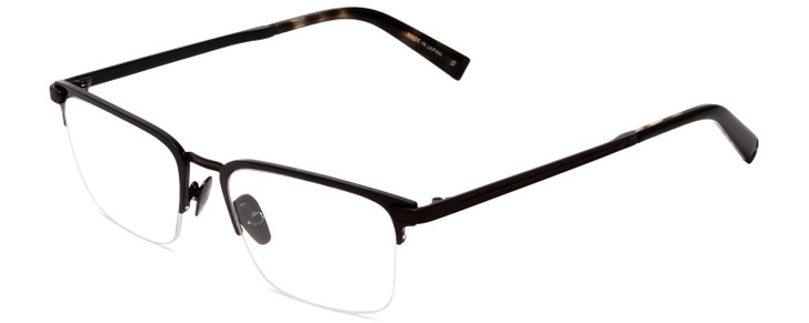 Profile View of John Varvatos V167 Designer Progressive Lens Prescription Rx Eyeglasses in Black Copper Brown Tortoise Unisex Square Semi-Rimless Metal 53 mm