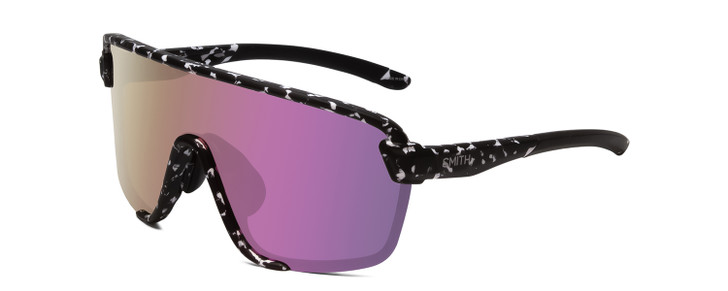 Smith Bobcat .5-Rimless Sunglasses Black Marble Tortoise/CP Violet Mirror+Clear