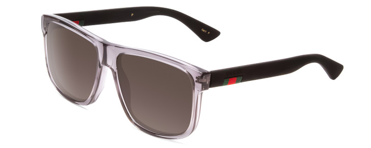 GUCCI GG0010S Mens Retro Designer Sunglasses Smoke Crystal Matte Black/Grey 58mm