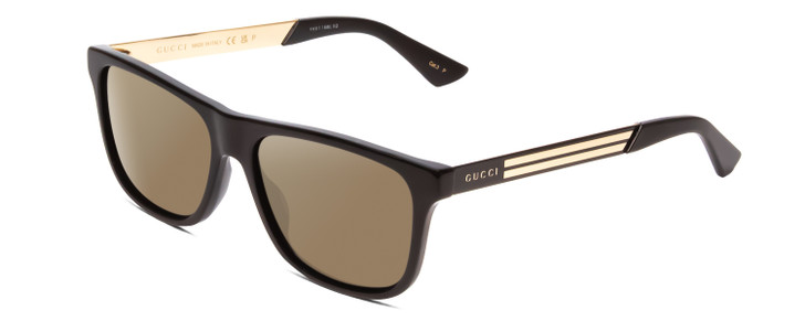GUCCI GG0687S Mens Retro Polarized Sunglasses in Gloss Black Gold 57mm 4 OPTIONS