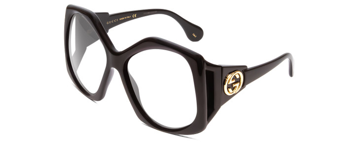 GUCCI GG0875S Women Hexagon Reading Glasses Black Gold Logo 62mm Custom L&R Lens