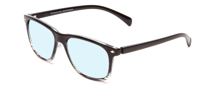 Coyote Dakota Unisex Square Designer Blue Light Eyeglasses Black Clear Fade 51mm