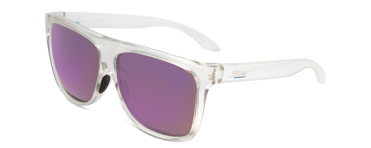 Profile View of Coyote FP-27 Unisex Square Polarized Sunglasses Clear Brown & Purple Mirror 60mm