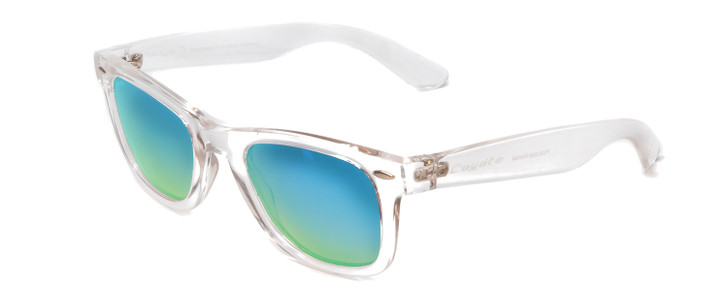 Coyote Nomad Unisex Square Polarized Sunglasses Crystal Brown/Green Mirror 49 mm
