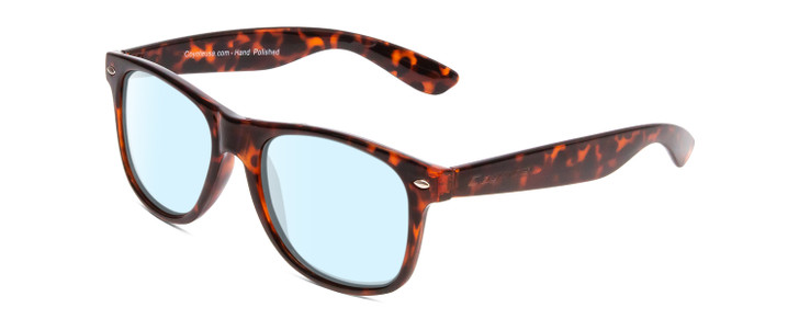 Profile View of Coyote P-23 Designer Blue Light Blocking Eyeglasses in Tortoise Unisex Square Full Rim Acetate 52 mm