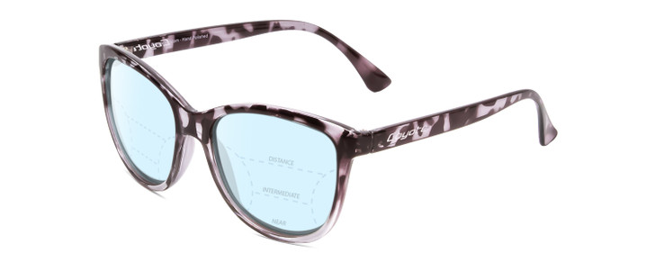 Coyote Raven Cateye Progressive Blue Light Glasses in Purple Tortoise Brown 54mm