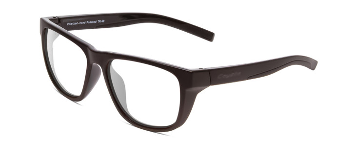 Profile View of Coyote Redfin Designer Reading Eye Glasses in Matte Black Grey Mens Square Full Rim Acetate 55 mm