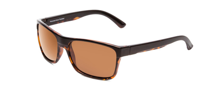 Profile View of Coyote Twisted Unisex Square Polarized Sunglasses in Black Tortoise & Brown 58mm