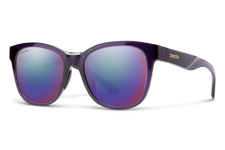 Smith Caper Cateye Sunglasses in Black Purple/ChromaPop Polarized Violet Mirror