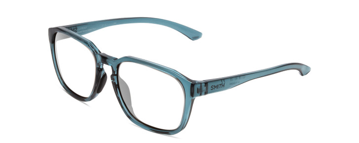 Profile View of Smith Optics Contour Designer Bi-Focal Prescription Rx Eyeglasses in Crystal Stone Blue Green Unisex Square Full Rim Acetate 56 mm