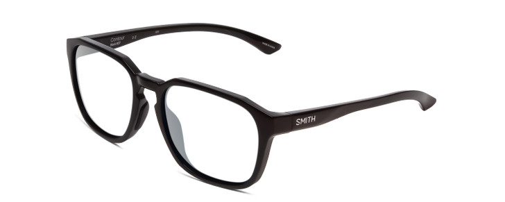 Profile View of Smith Optics Contour Designer Single Vision Prescription Rx Eyeglasses in Gloss Black Unisex Square Full Rim Acetate 56 mm