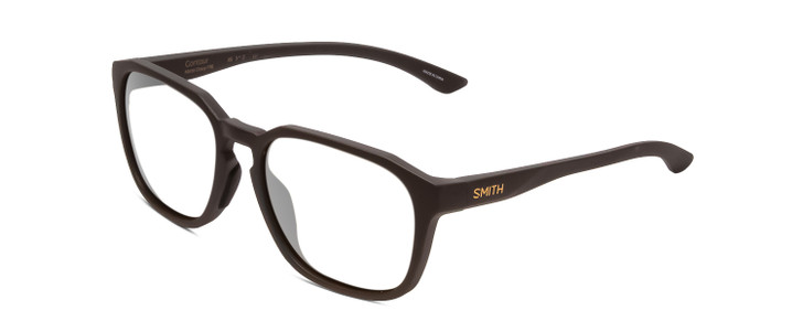 Profile View of Smith Optics Contour Designer Progressive Lens Prescription Rx Eyeglasses in Matte Gravy Grey Unisex Square Full Rim Acetate 56 mm