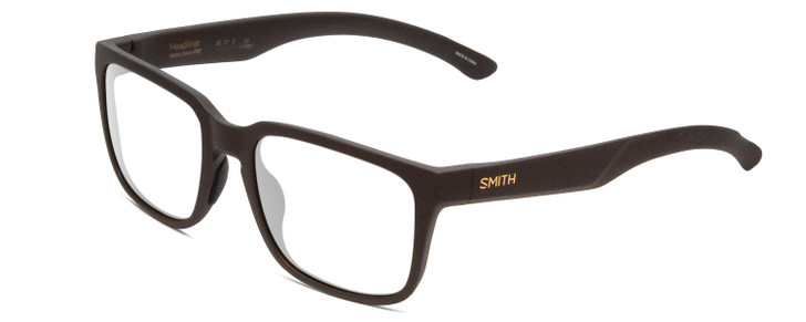 Profile View of Smith Optics Headliner Designer Reading Eye Glasses with Custom Cut Powered Lenses in Matte Gravy Grey Unisex Square Full Rim Acetate 55 mm