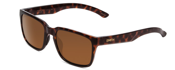 Profile View of Smith Headliner Unisex Square Sunglasses in Tortoise Gold/Polarized Brown 55 mm