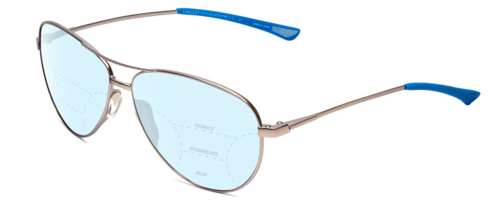 Smith Optics Langley Unisex Pilot Progressive Blue Light Glasses Silver 60 mm
