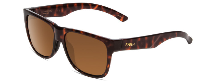 Smith Lowdown 2 Unisex Classic Sunglasses in Tortoise Gold/Polarized Brown 55 mm