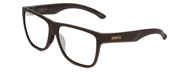 Profile View of Smith Optics Lowdown Xl 2 Designer Progressive Lens Prescription Rx Eyeglasses in Matte Gravy Grey Unisex Classic Full Rim Acetate 60 mm