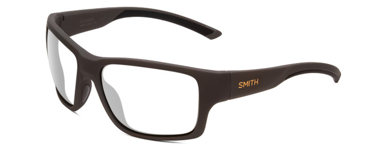 Profile View of Smith Optics Outback Designer Single Vision Prescription Rx Eyeglasses in Matte Gravy Grey Unisex Square Full Rim Acetate 59 mm