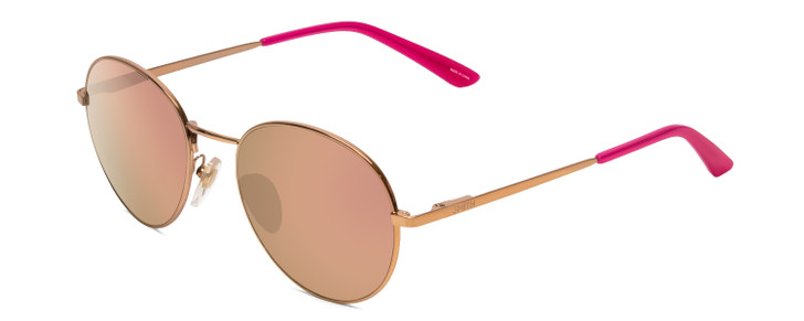 Profile View of Smith Optics Prep Unisex Round Designer Sunglasses Polarized Rose Gold Pink 53mm