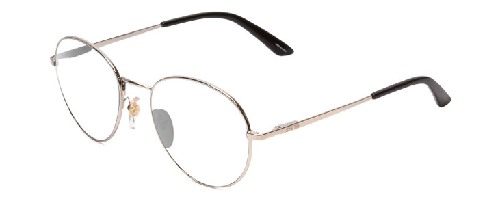 Profile View of Smith Optics Prep Designer Reading Eye Glasses in Silver Black Unisex Round Full Rim Metal 59 mm