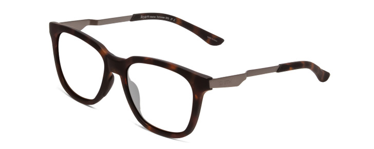 Profile View of Smith Optics Roam Designer Bi-Focal Prescription Rx Eyeglasses in Matte Tortoise Havana Gold Unisex Classic Full Rim Acetate 53 mm