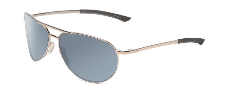 Profile View of Smith Serpico Slim 2 Aviator Sunglasses Silver/CP Polarized Platinum Mirror 60mm