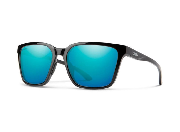 Smith Shoutout Retro Sunglasses Black/ChromaPop Polarized Opal Blue Green Mirror