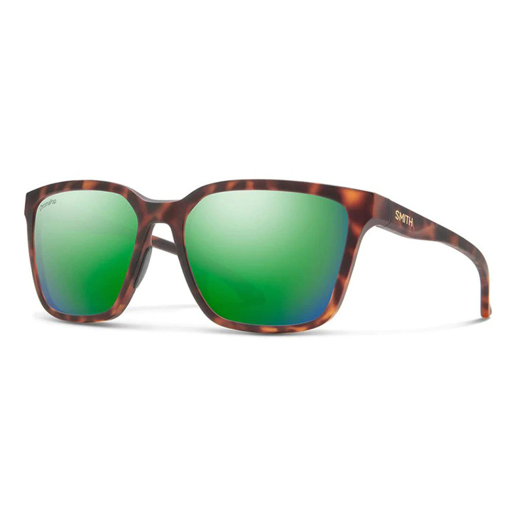 Smith Shoutout Retro Sunglasses Matte Tortoise/ChromaPop Polarized Green Mirror