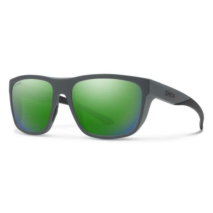 Smith Barra Classic Sunglasses Cement Grey/ChromaPop Polarized Green Mirror 59mm