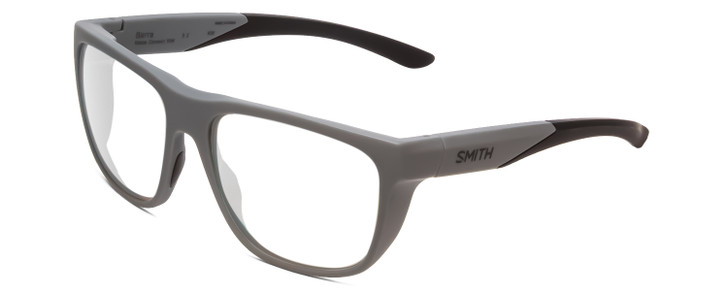 Profile View of Smith Optics Barra Designer Reading Eye Glasses in Matte Cement Grey Unisex Classic Full Rim Acetate 59 mm