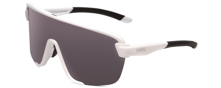 Profile View of Smith Bobcat Oversized Semi-Rimless Sunglasses White/ChromaPop Black&Clear 150mm